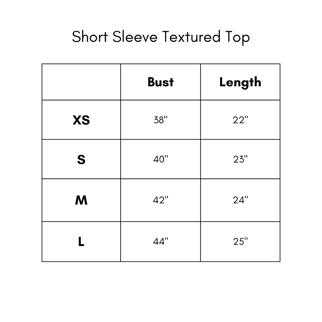 Short Sleeve Textured Top - Olive