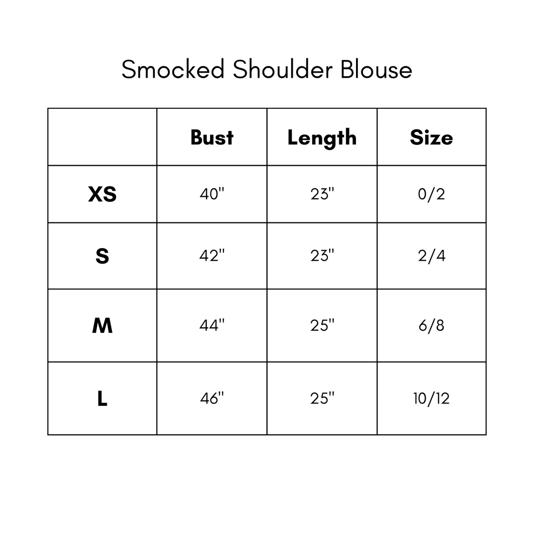Smocked Shoulder Blouse - Blue