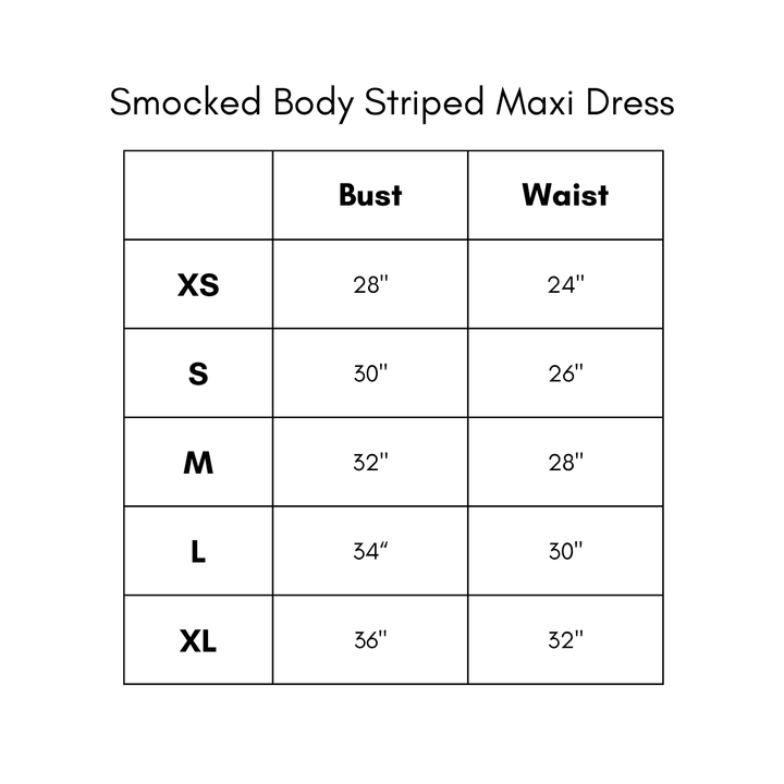 Smocked Body Striped Maxi Dress