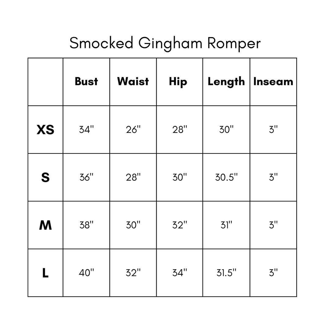 Smocked Gingham Romper - Red