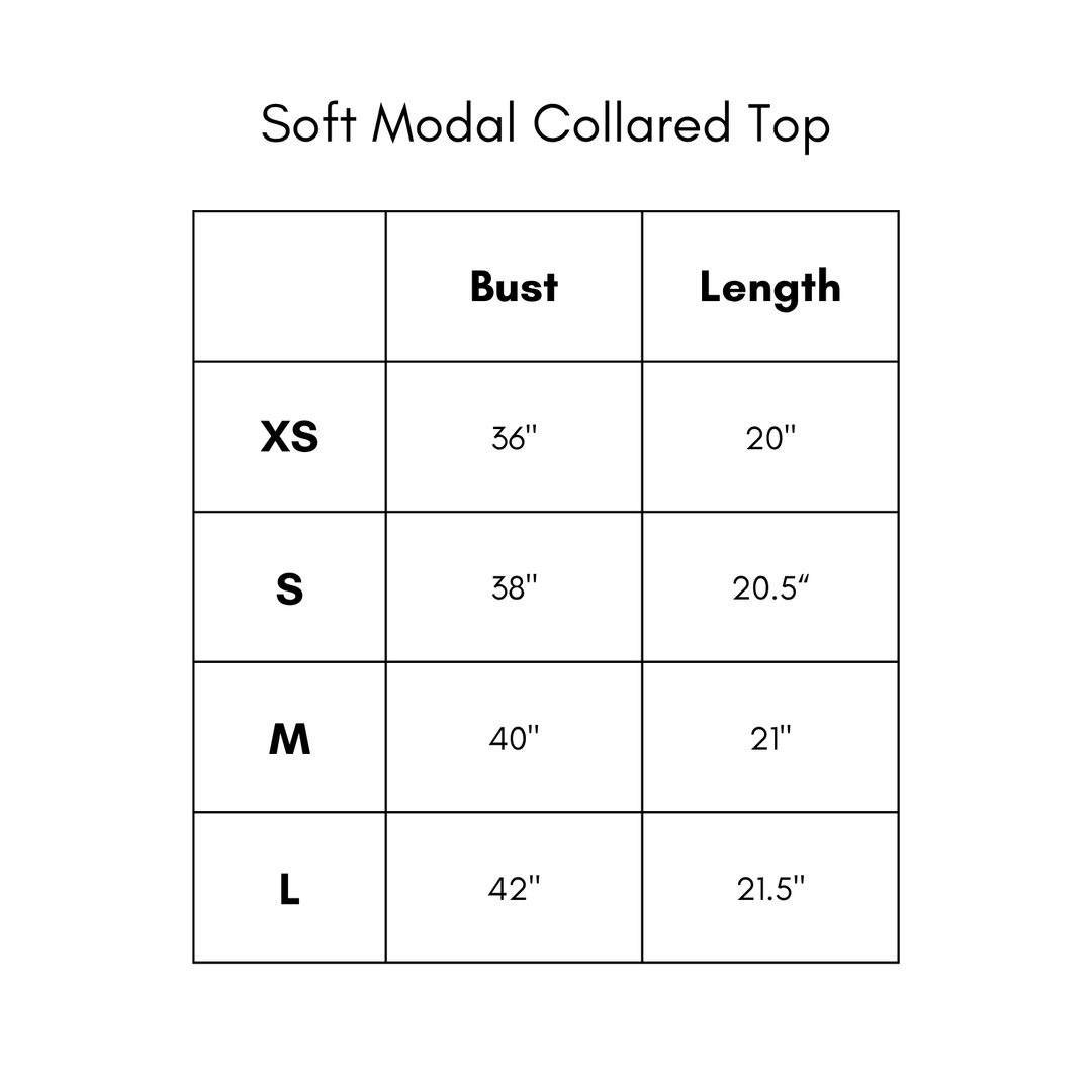 Soft Modal Collared Top - White/Navy