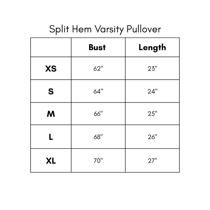Split Hem Varsity Pullover - Pine