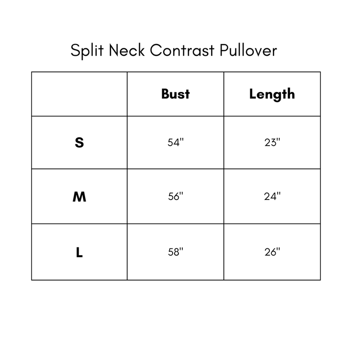 Split Neck Contrast Pullover