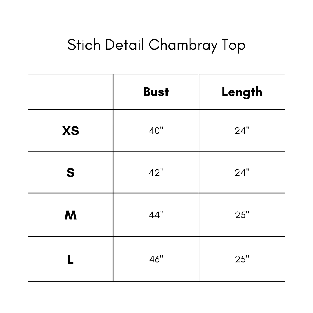 Stitch Detail Chambray Top