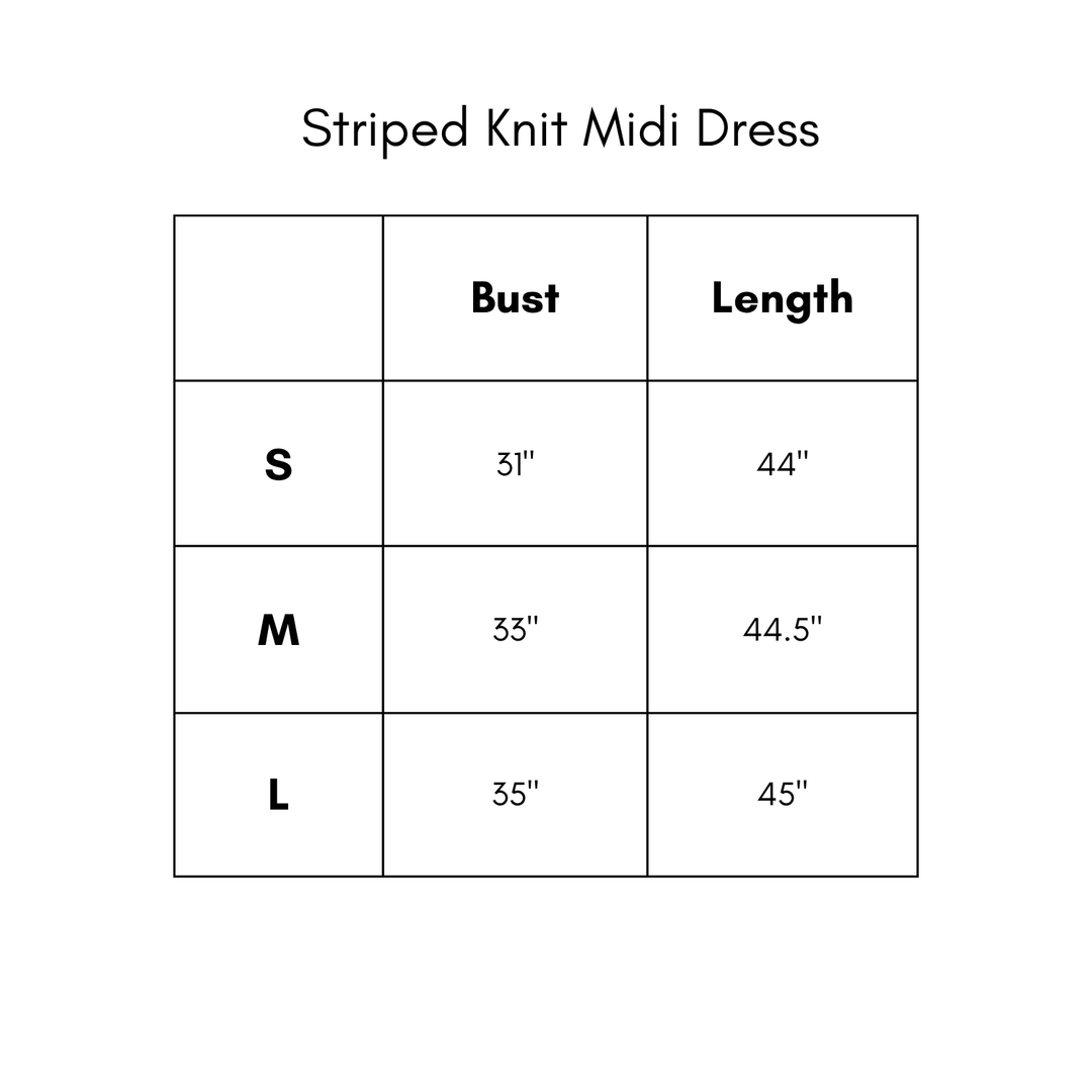 Striped Knit Midi Dress - Sky/Teal