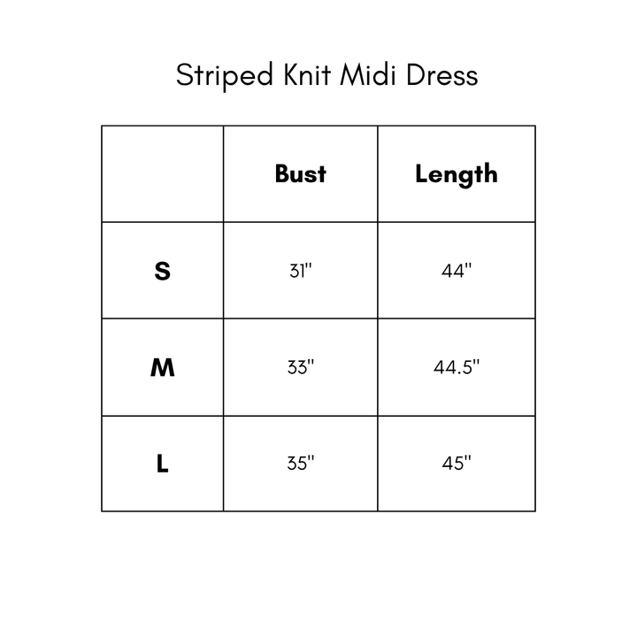 Striped Knit Midi Dress - Sky/Teal