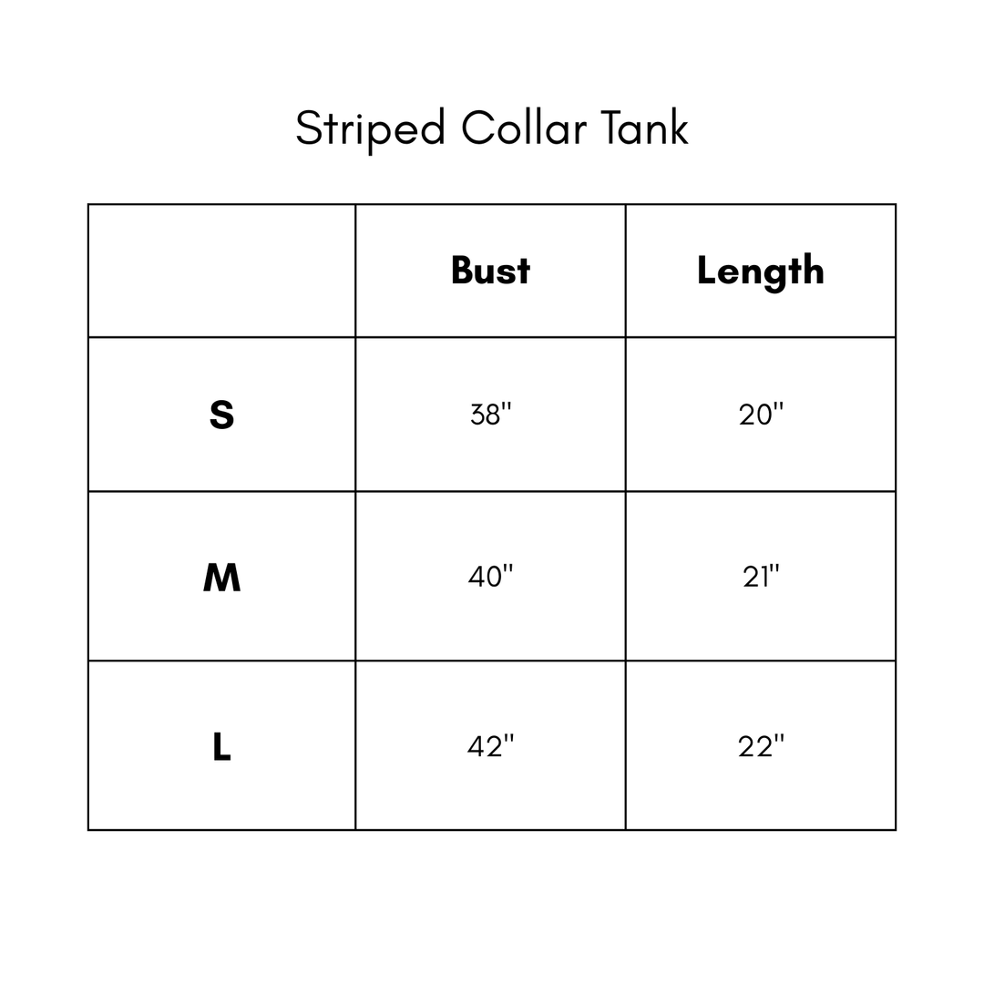 Striped Collar Tank - Pink