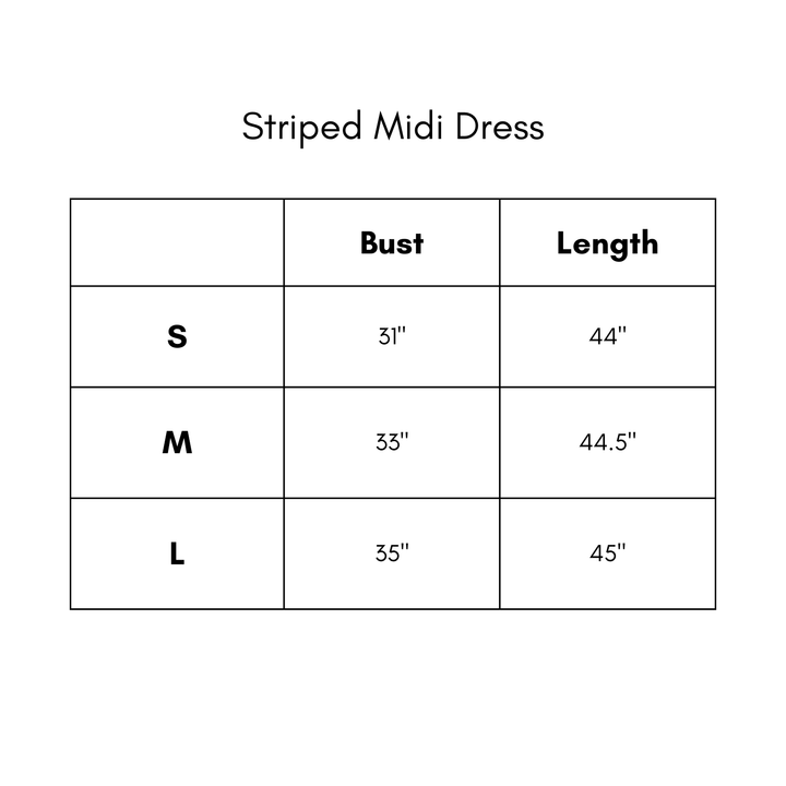 Striped Midi Dress - Mocha/Pink