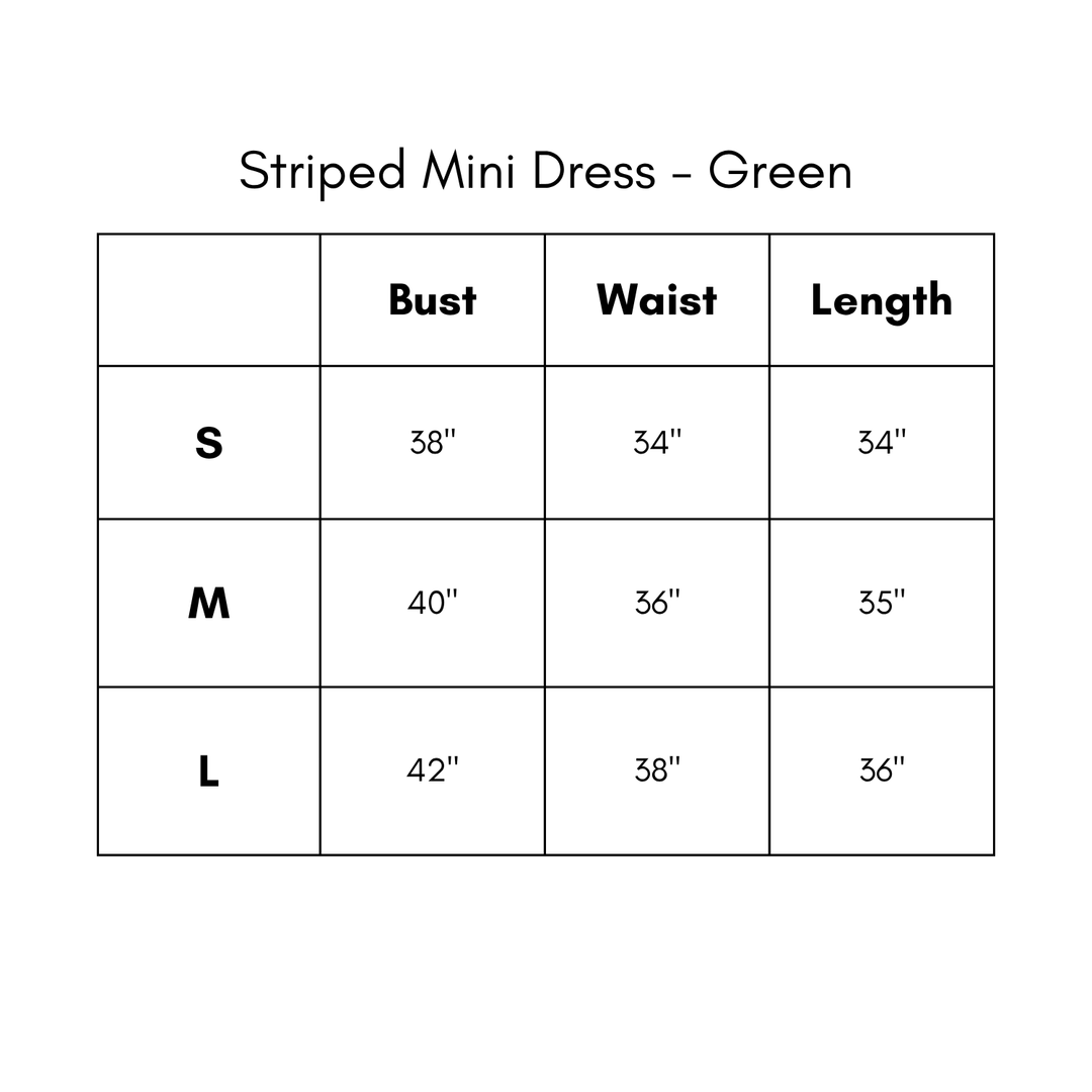 Striped Mini Dress - Green