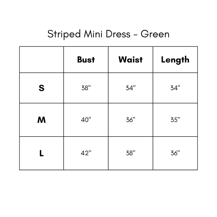 Striped Mini Dress - Green
