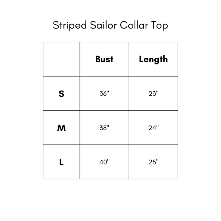 Striped Sailor Collar Top - Navy