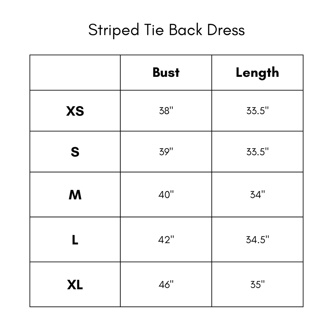 Striped Tie Back Dress - Pink