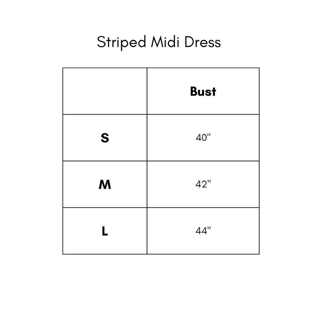 Striped Midi Dress - Plum