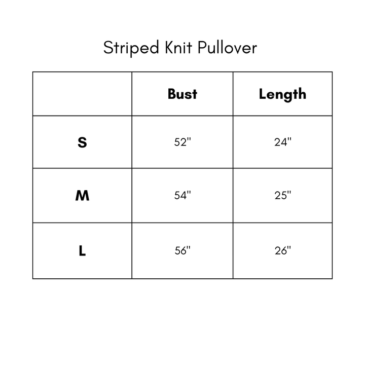 Striped Knit Pullover - Mocha/Ecru