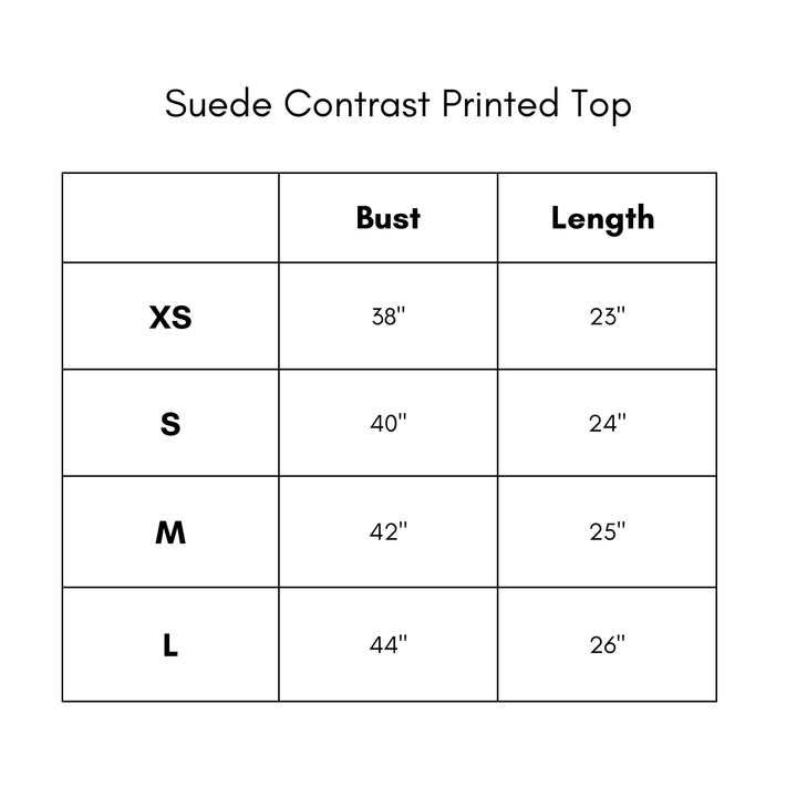 Suede Contrast Printed Top