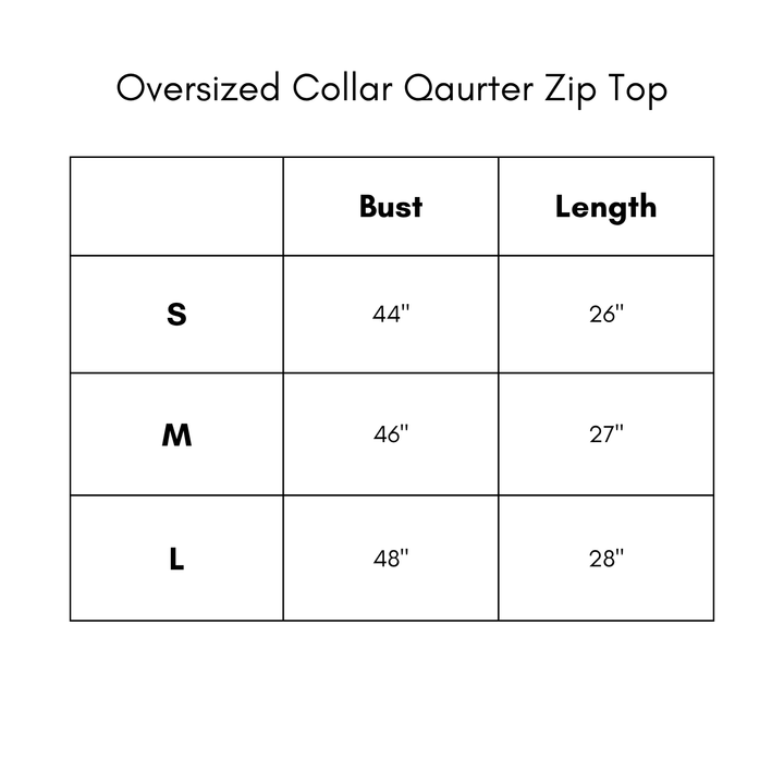 Oversized Collar Quarter Zip Top - Black