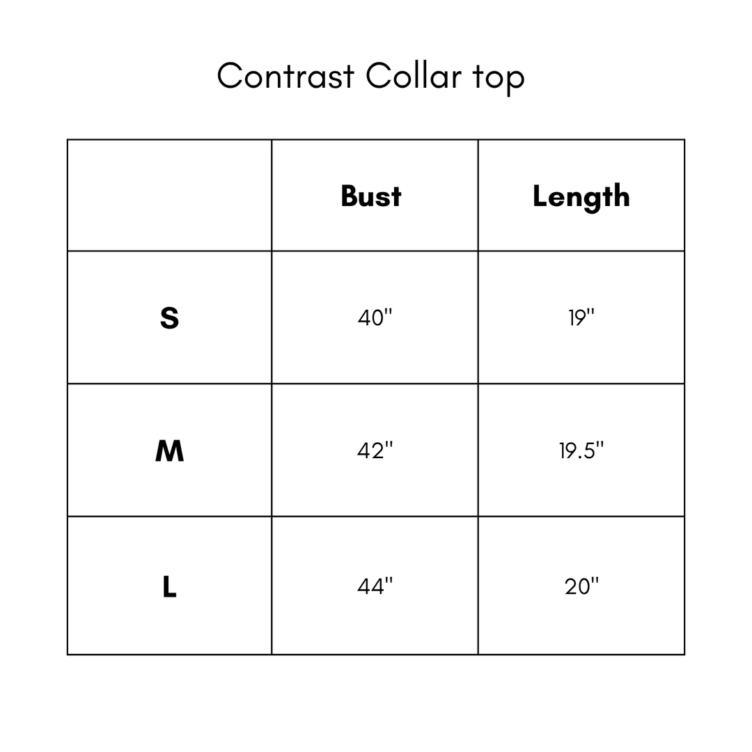 Contrast Collar Top - Red