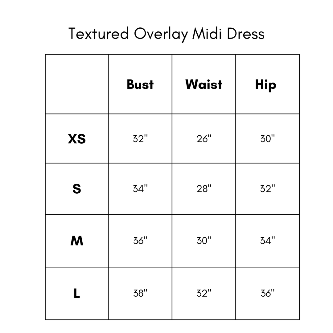 Textured Overlay Midi Dress - Black