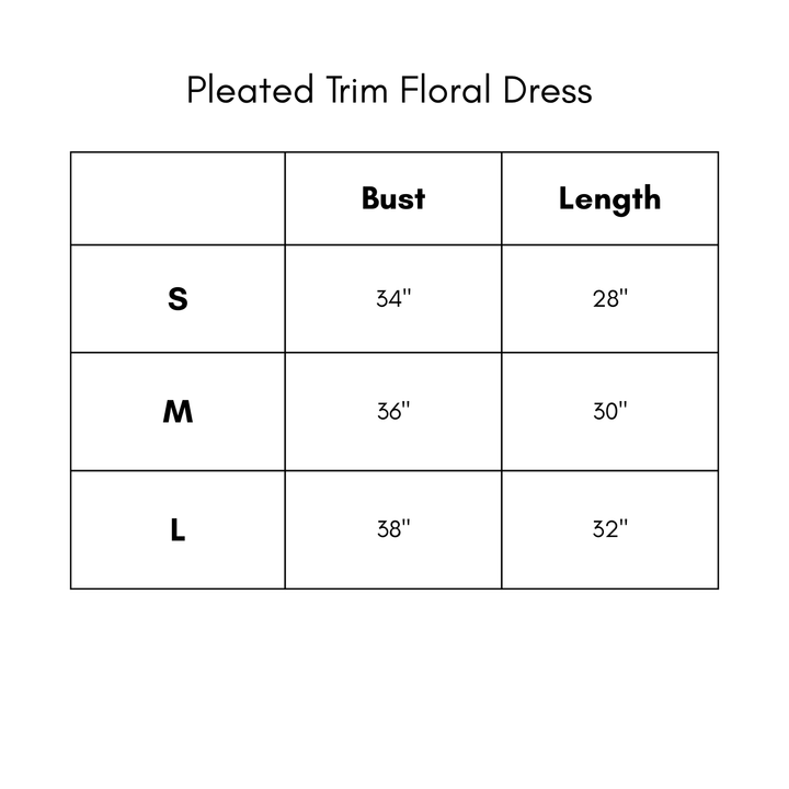 Pleated Trim Floral Dress