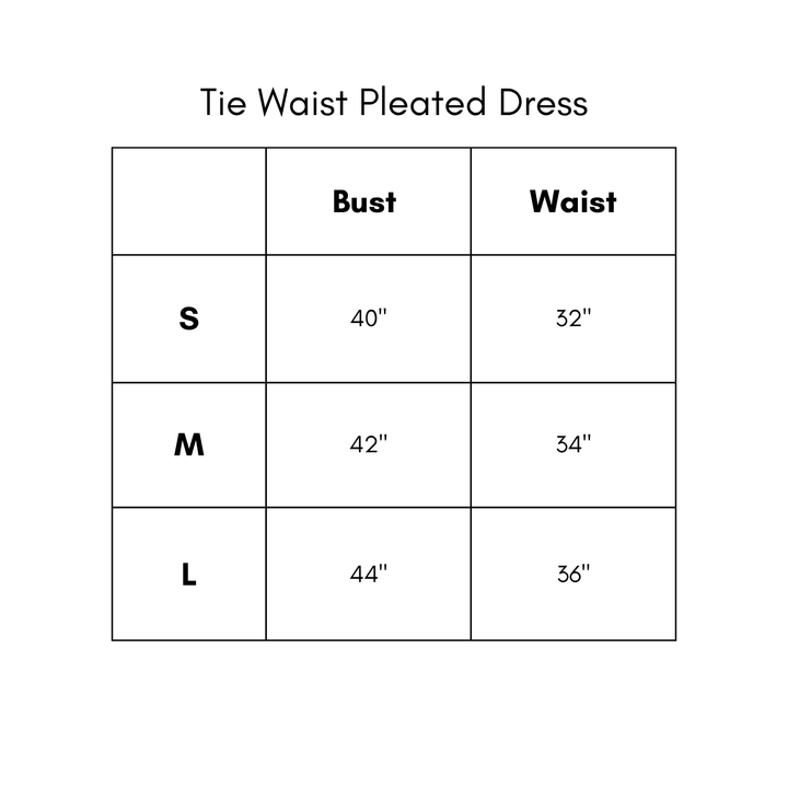 Tie Waist Pleated Dress - Wine