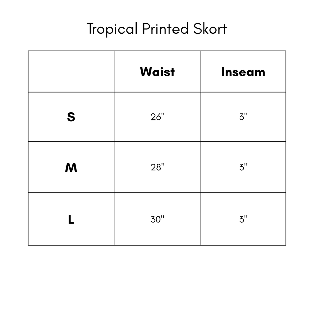 Tropical Printed Skort - Stone