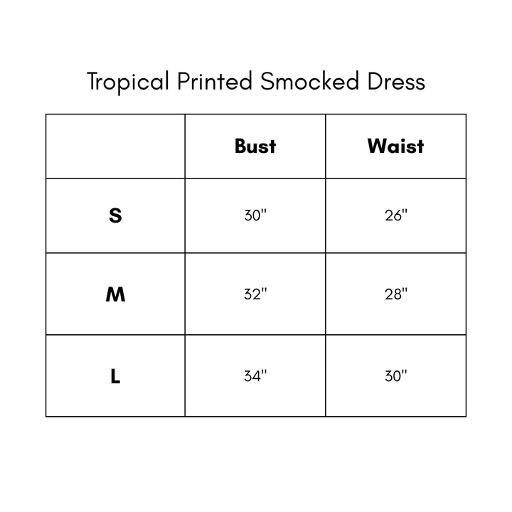 Tropical Printed Smocked Dress