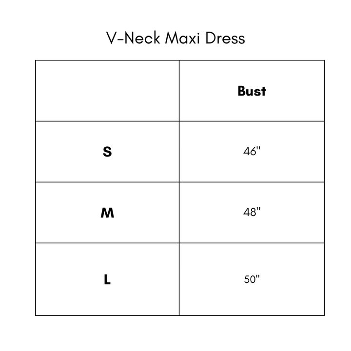 V Neck Maxi Dress - Brown