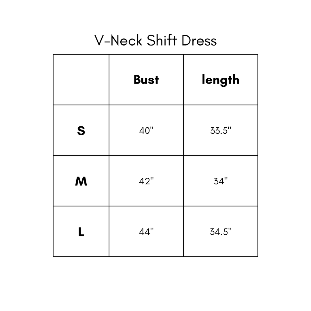 V Neck Shift Dress - Burgundy