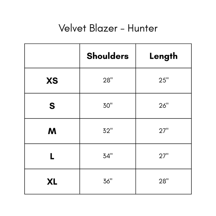 Velvet Blazer - Hunter