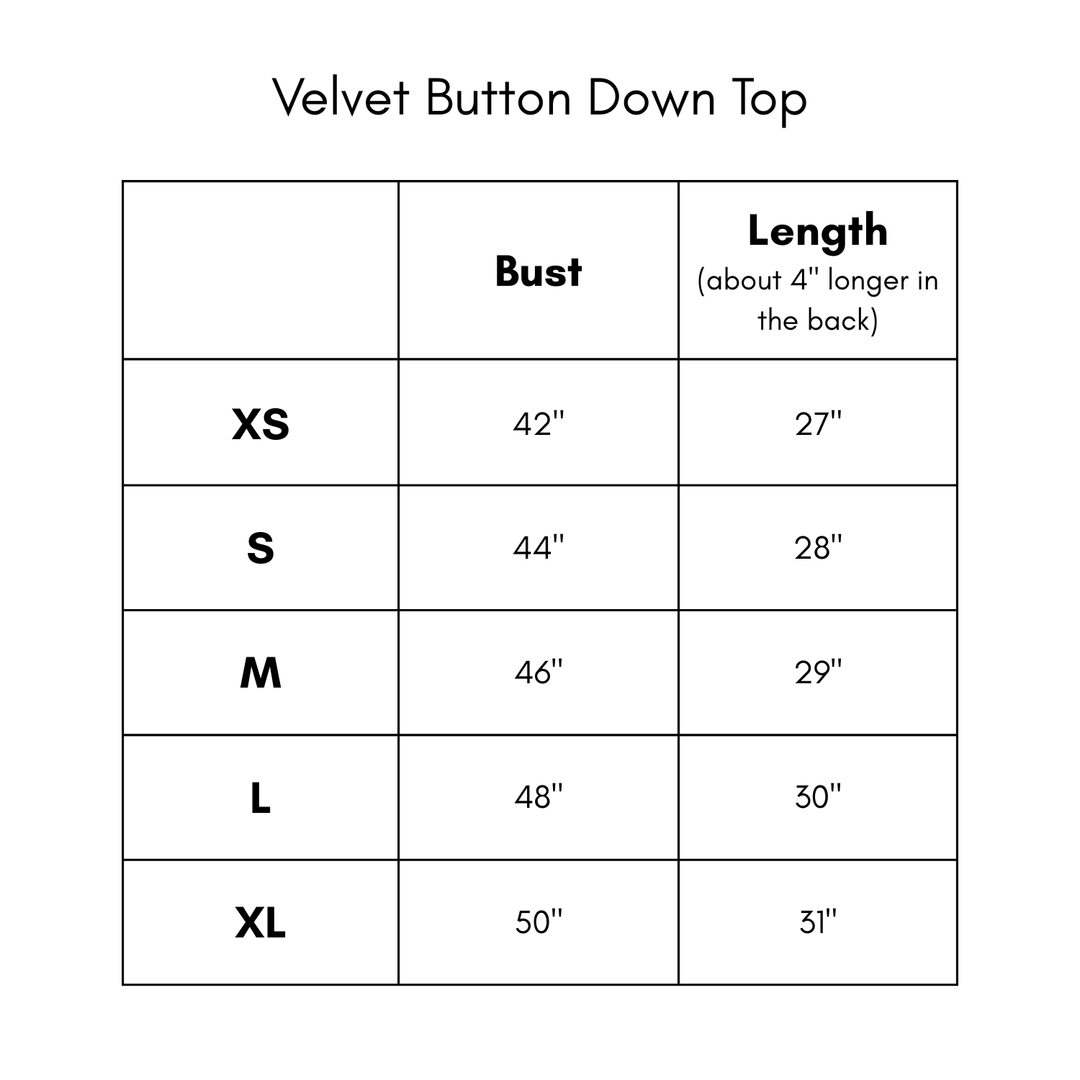 Velvet Button Down Top - Cherry