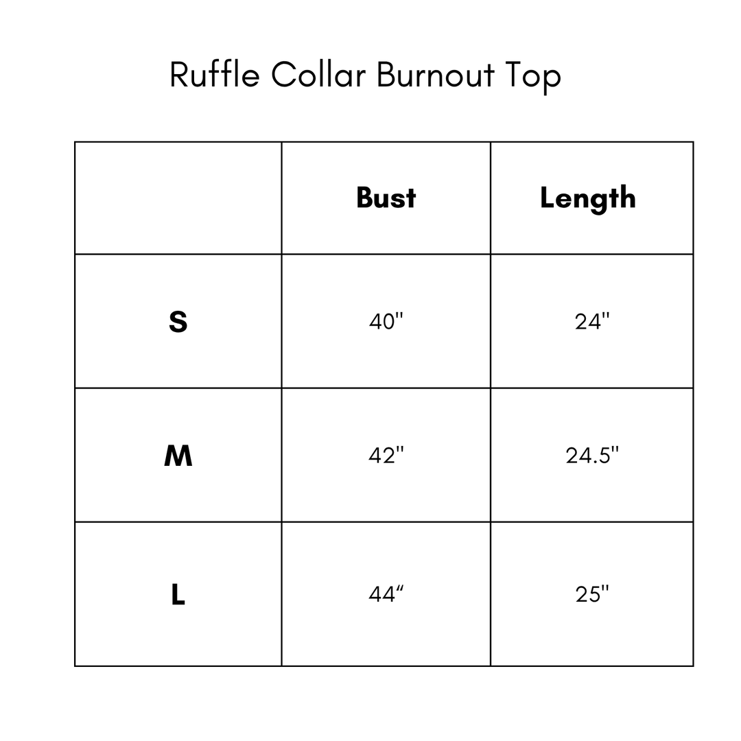Ruffle Collar Burnout Top - Charcoal