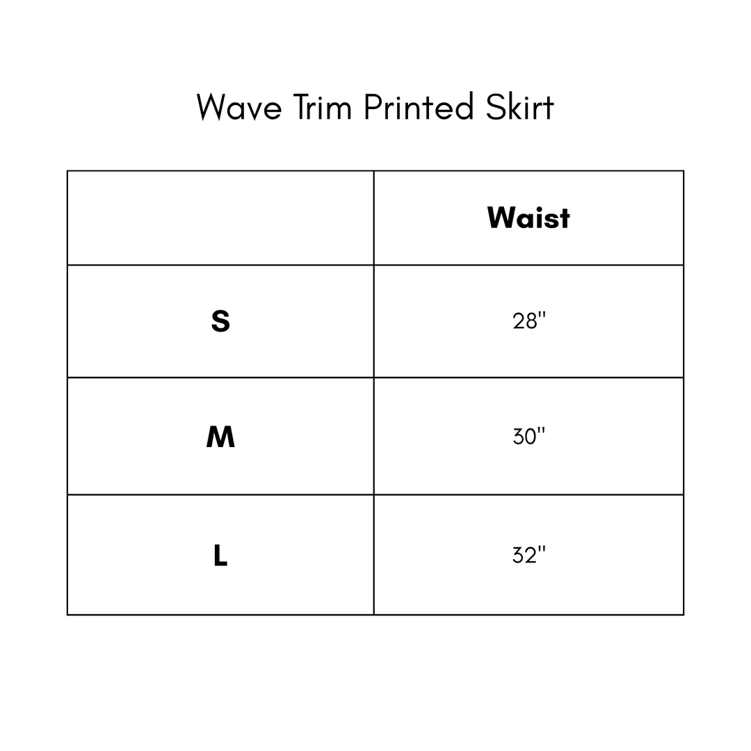 Wave Contrast Printed Wrap Skirt