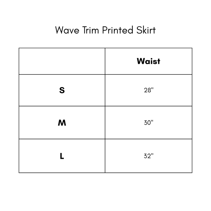 Wave Contrast Printed Wrap Skirt