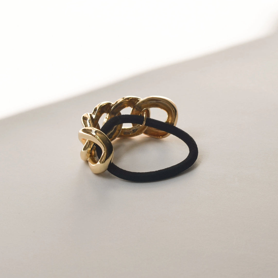 Chic Gold Chain Link Hair Tie - Elegant Ponytail Holder