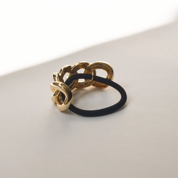 Chic Gold Chain Link Hair Tie - Elegant Ponytail Holder