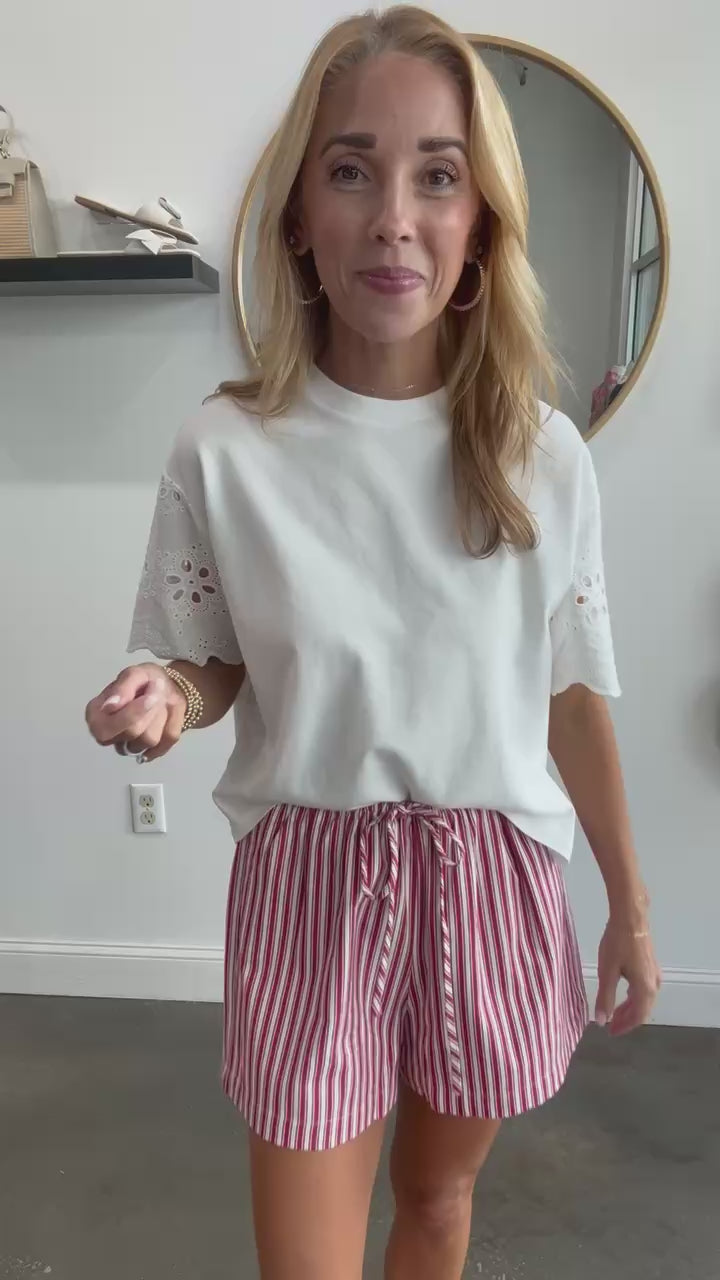 Striped Shorts - Red