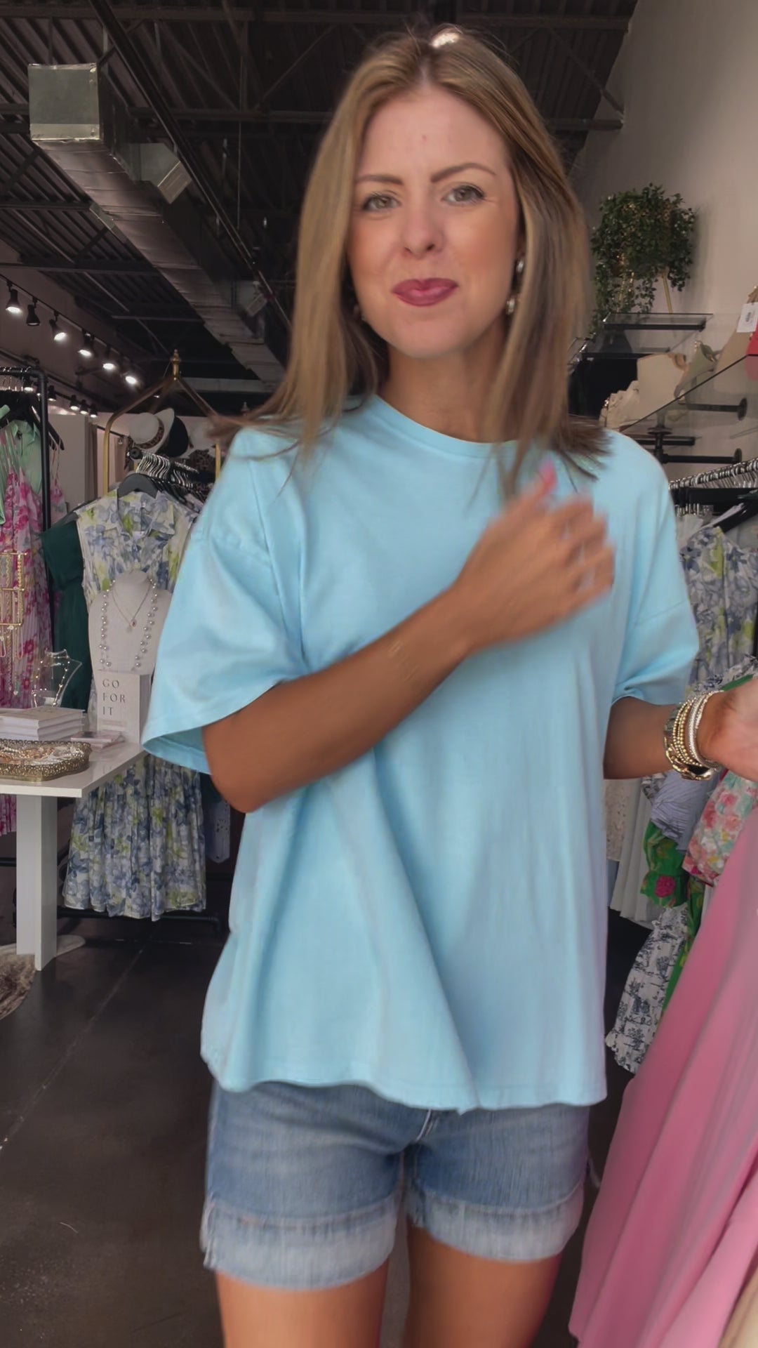 Oversized Boxy Tee - Champagne