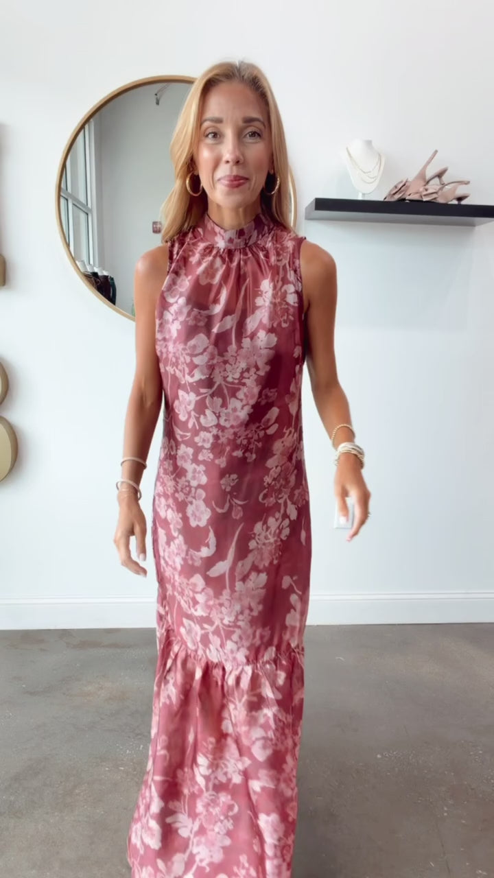 Organza Printed Maxi Dress