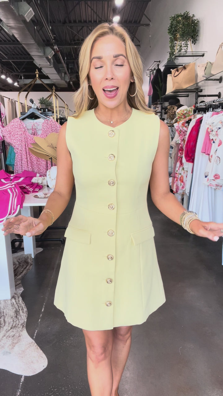 Button Down Dress - Yellow