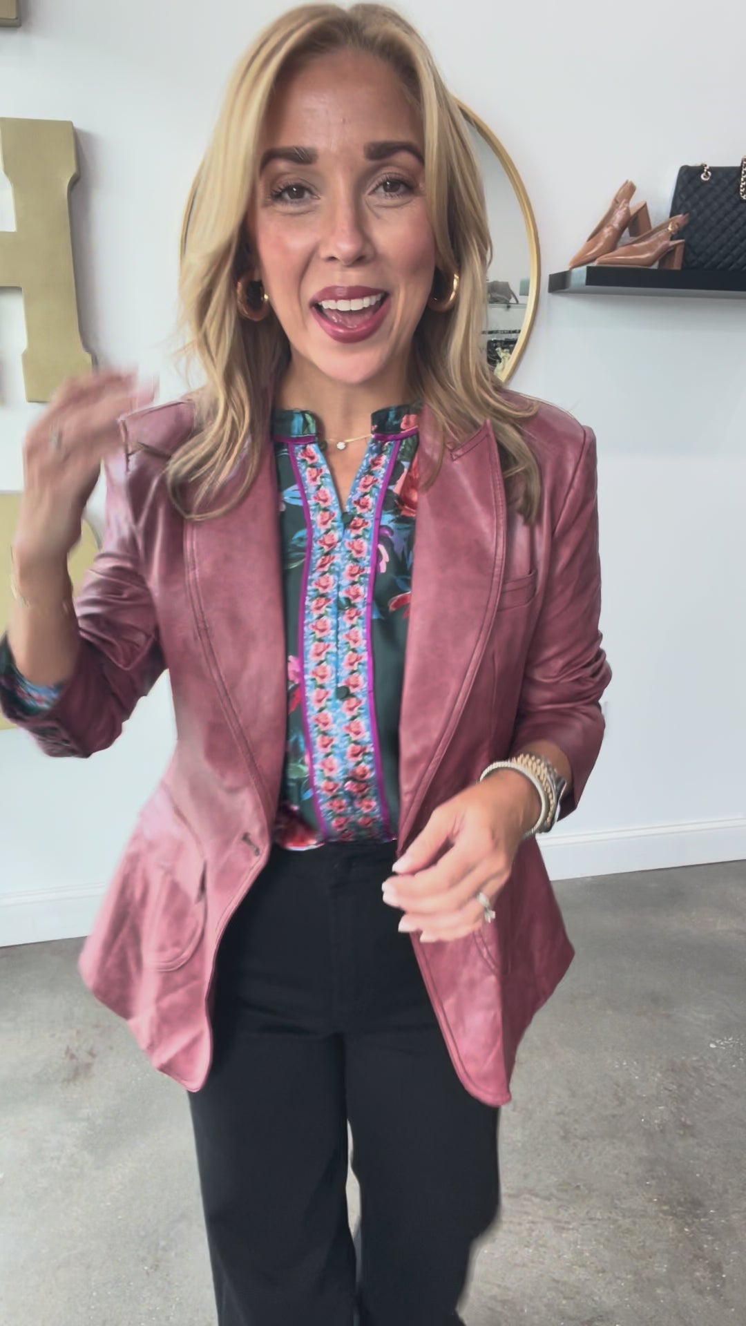 Scrunch Sleeve Faux Leather Jacket