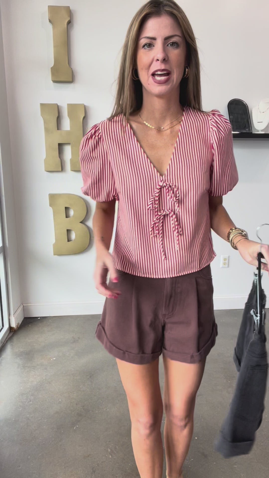 Denim Shorts - Brown