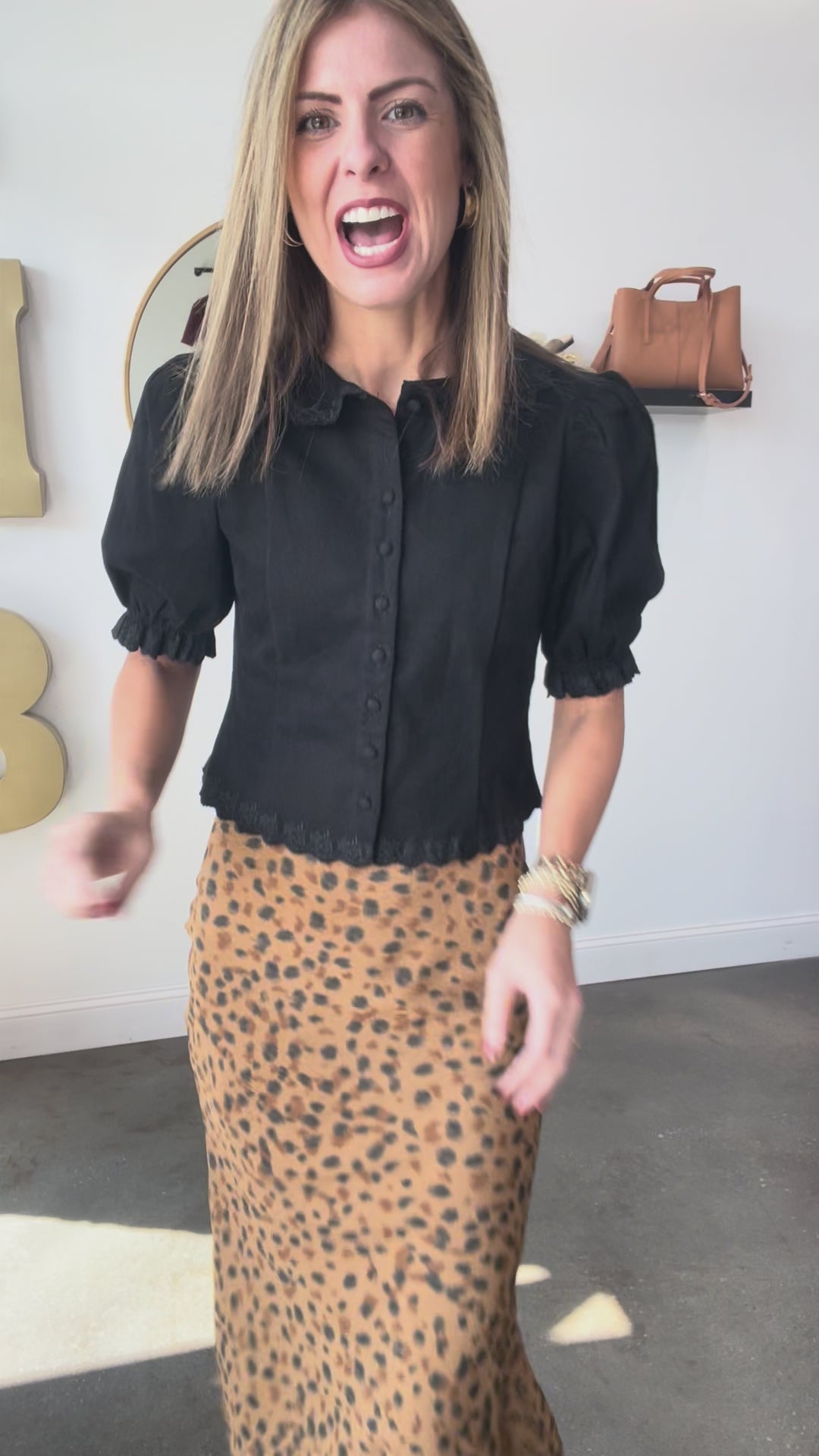 Embroidered Trim Detail Top - Black