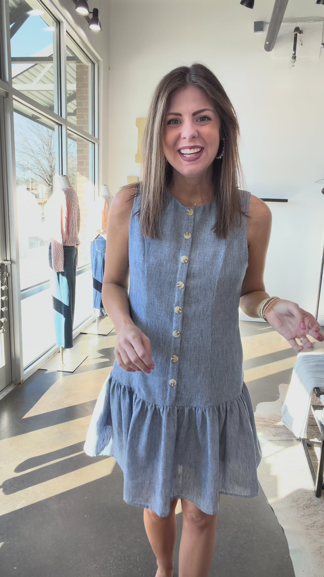 Sleeveless Button Down Dress