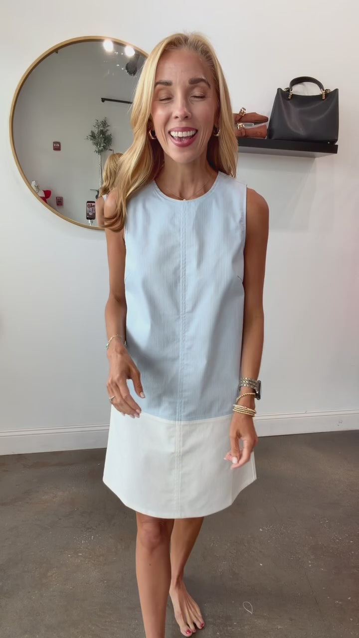 Color Block Denim Dress