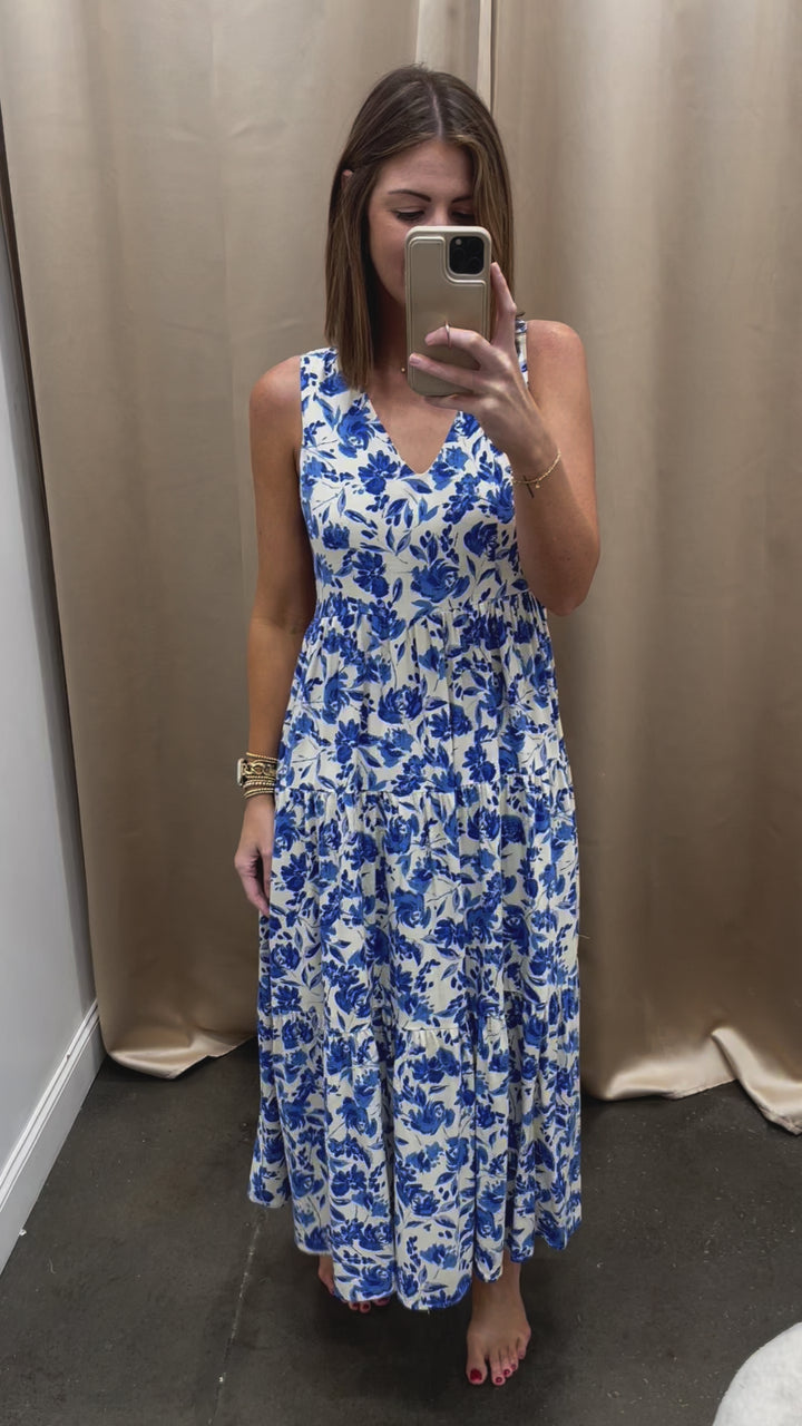 Floral Maxi Dress - Blue