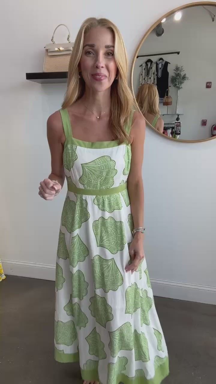Printed Midi Dress - Matcha