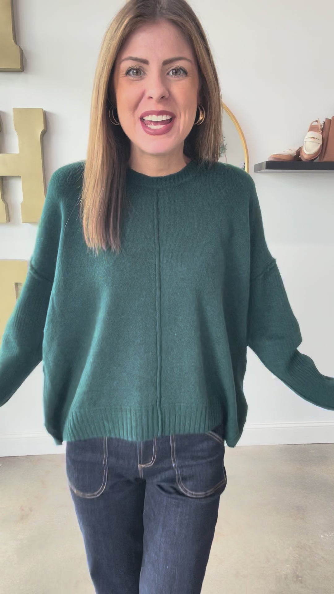 Front Seam Sweater - Cream