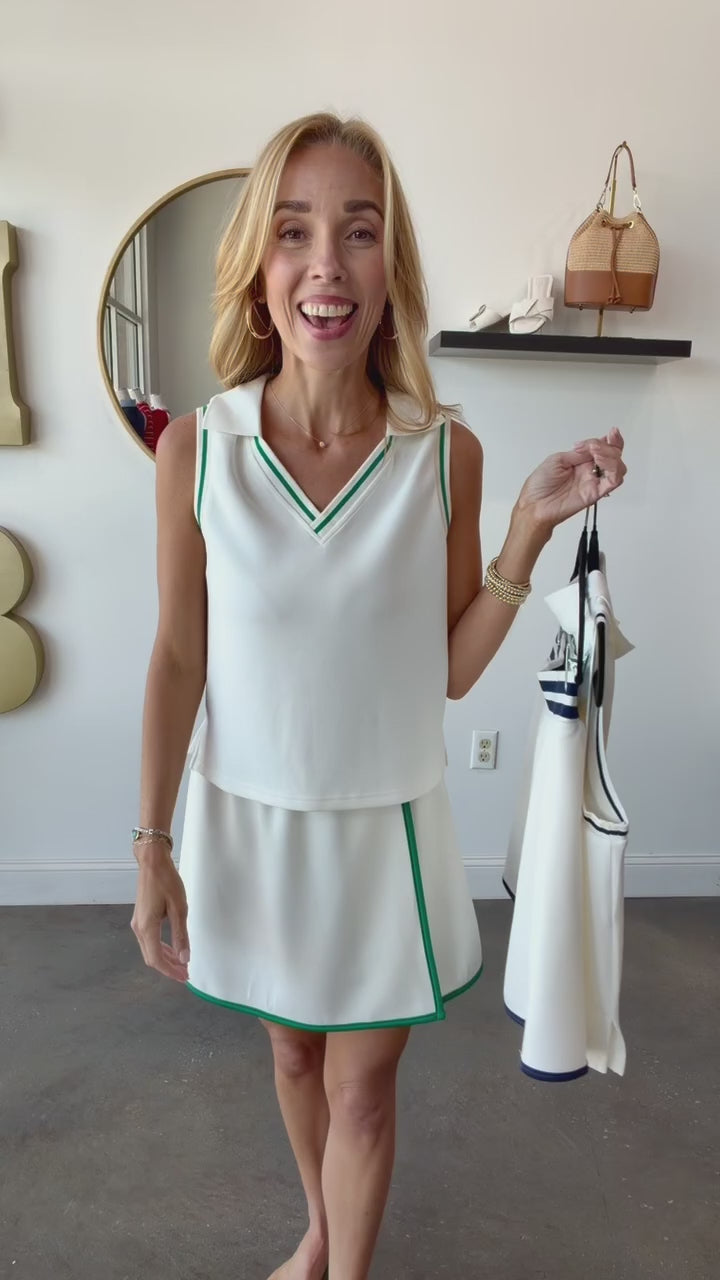 Soft Modal Skort - White/Navy