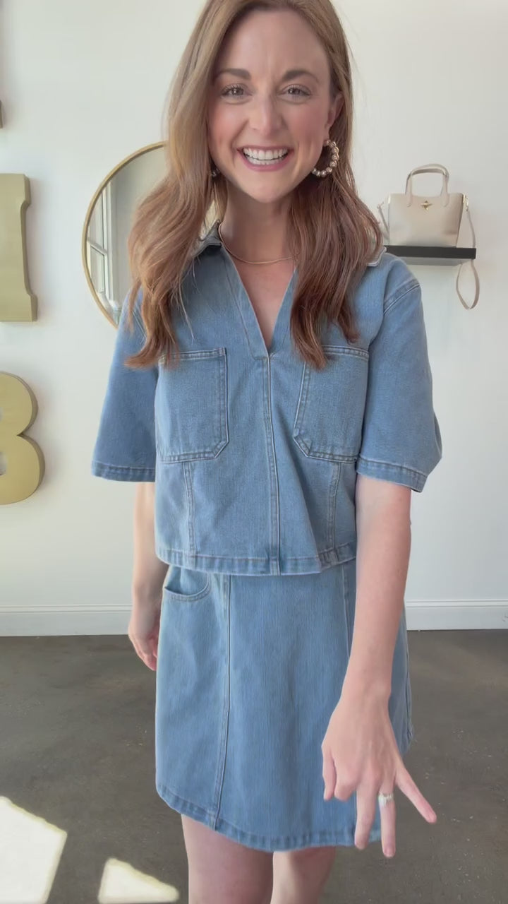 Denim Skort - Light Wash