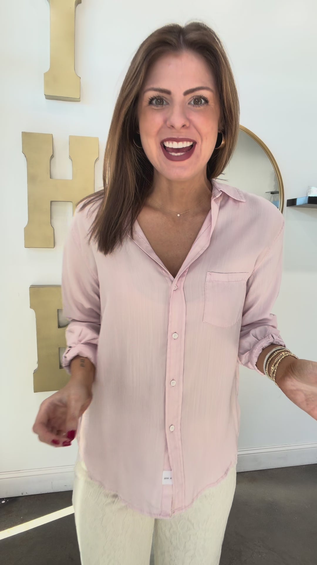 Dear John Galina Button Down Top - Pale Lilac